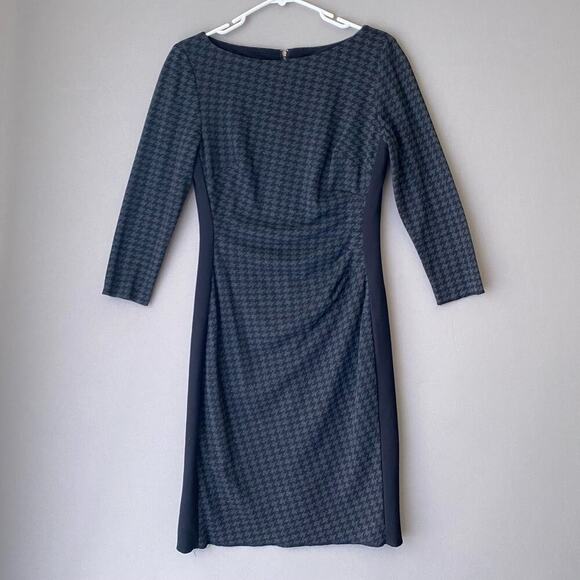 Lauren Ralph Lauren sz 6 wool‎ houndsooth midi sheath dress - Picture 1 of 8